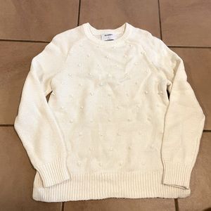 Old Navy Creamy White Cotton-Blend Nubby Sweater